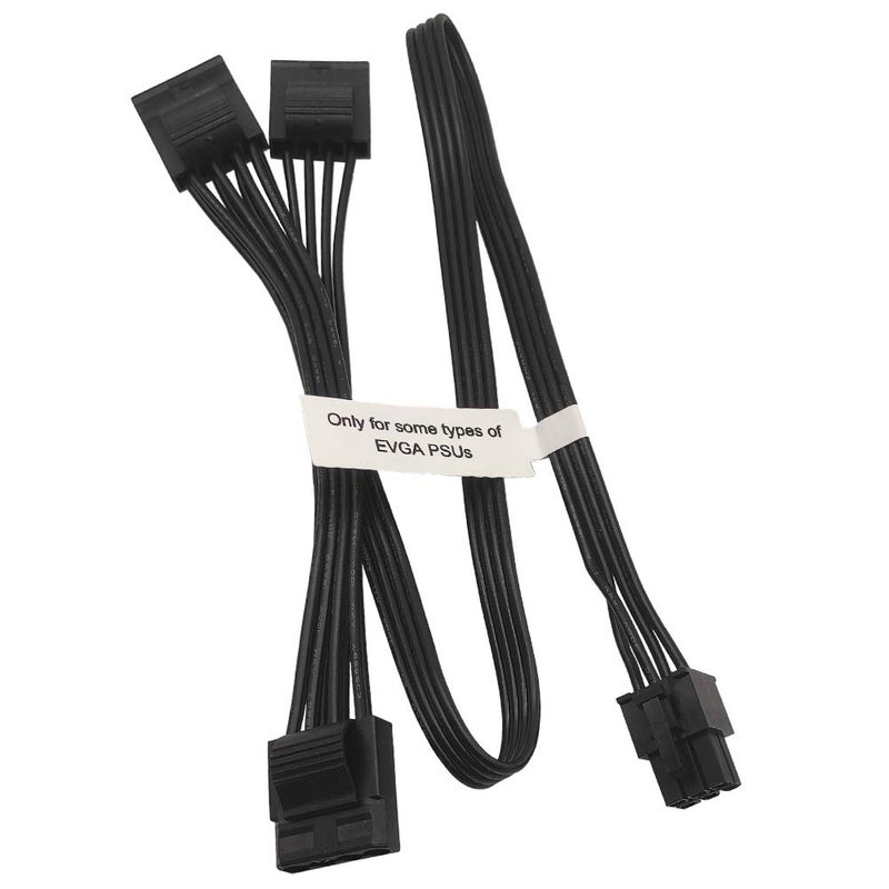 COMeap كابل طاقة COMeap Molex لوحدات EVGA، محول مقسم 6 دبابيس إلى 3X 4 دبابيس لمشغل الأقراص الصلبة لبعض أنواع وحدات الطاقة EVGA 20-in(50cm) - Image 1